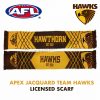 AFL HAWTHORN HAWKS APEX JACQUARD SCARF OFFICIAL FOOTY BROWN YELLOW LICENSED NEW - Image 6