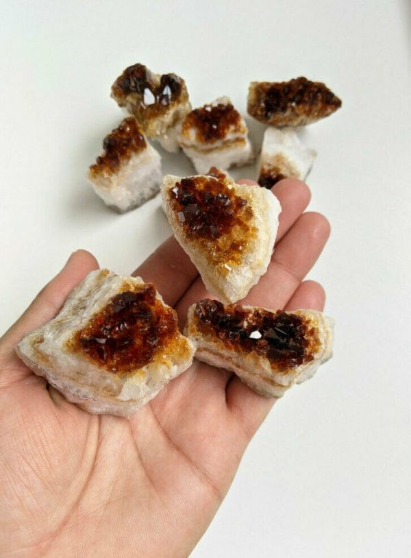 Citrine Crystal Cluster Gemstone Healing Vitality Abundance 5cm Free VELVET Bag - Image 8