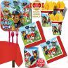 Paw Patrol Birthday Party Supplies Pack 8 Guests 58pc Cup Plate Napkin T.Cover++