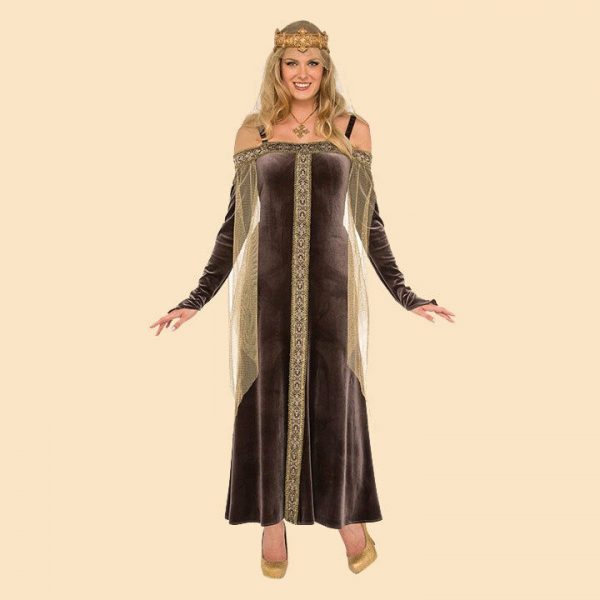 Renaissance Maiden Medieval Royal Lady Grey Maid Marion Tudor Adult Costume Std