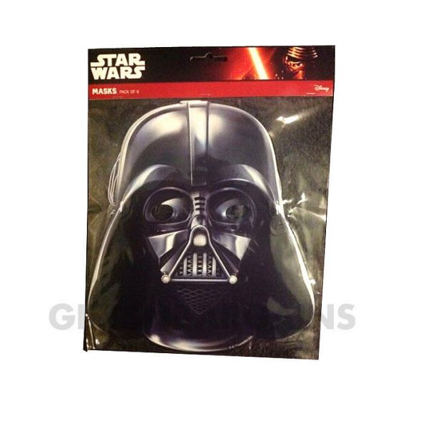 Star Wars Birthday Party Face Masks Licensed Pack 6 Darth Vader Favours Boys - Image 3