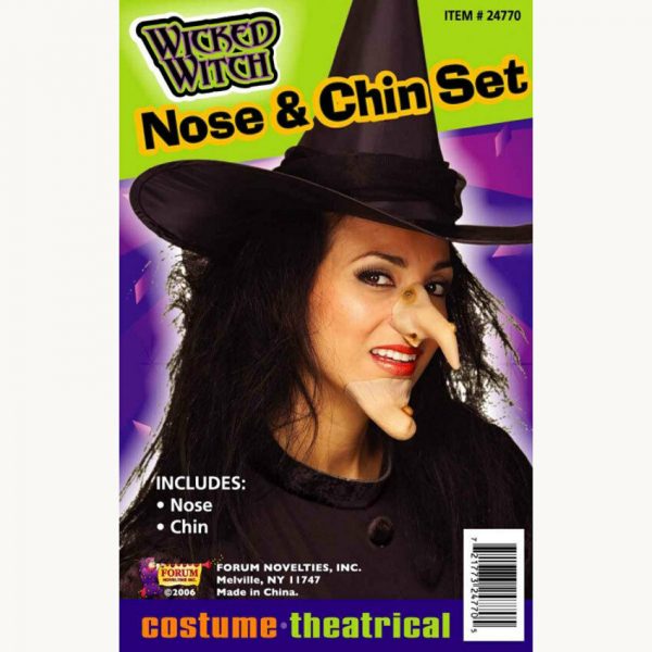 Wicked Witch Nose and Chin Set Halloween Costume Accessory Wizard Wart Sorceress