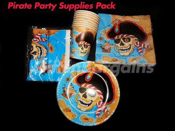 Boys Pirate Birthday Party Table Supplies Std Kit Cups Plates Napkins Lootbag - Image 3