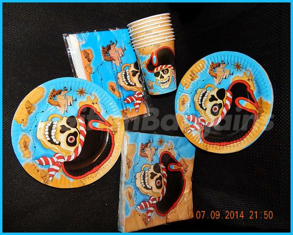 Boys Pirate Birthday Party Table Supplies Std Kit Cups Plates Napkins Lootbag - Image 4