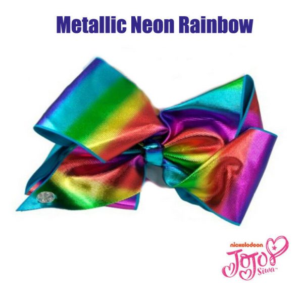 JoJo Bow Jo Jo Siwa Large Girl Hair Clip Gift Rainbow Paint Heart Star LICENSED - Image 4