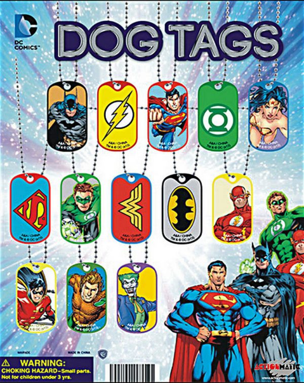 Justice League Avengers DC Comics Super Heroes Dog Tag Necklace Boys Kids Chain - Image 3