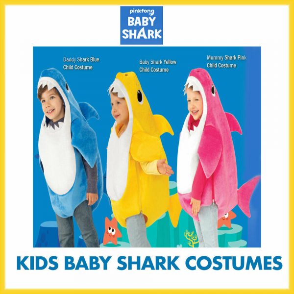 Kids Mummy Baby Daddy Shark Costume Toddler Deluxe Girls Child Pinkfong Jumpsuit