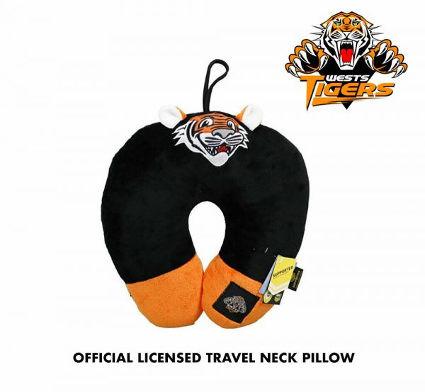 NRL West Tigers Supporter Mascot Travel Cushion Neck Pillow Official Licensed