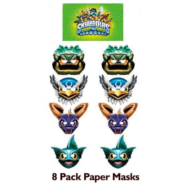 Skylanders Birthday Party Paper Masks (8 count) Favours Supplies Decorations