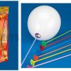 6 COLOURED BALLOON STICKS WITH CUPS - PARTY DECORATION BOUQUET CENTREPIECE - Image 3