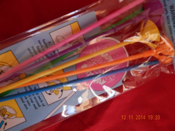 6 COLOURED BALLOON STICKS WITH CUPS - PARTY DECORATION BOUQUET CENTREPIECE - Image 4