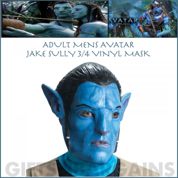AVATAR MASK JAKE SULLY 3/4 NA'VI VINYL HALLOWEEN ADULT MOVIE COSTUME LICENSED