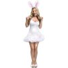 Adult Sexy White Mini Dress Stretch Pettidress Woman Fantasy Costume Angel Bunny - Image 3