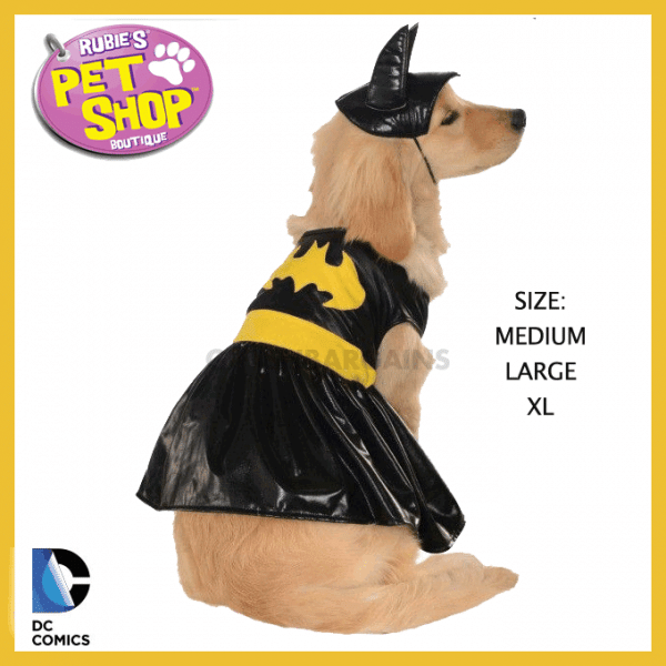DC Comics Batgirl Dog Pet Animal Superhero Costume M/L/XL Fancy Dress Halloween