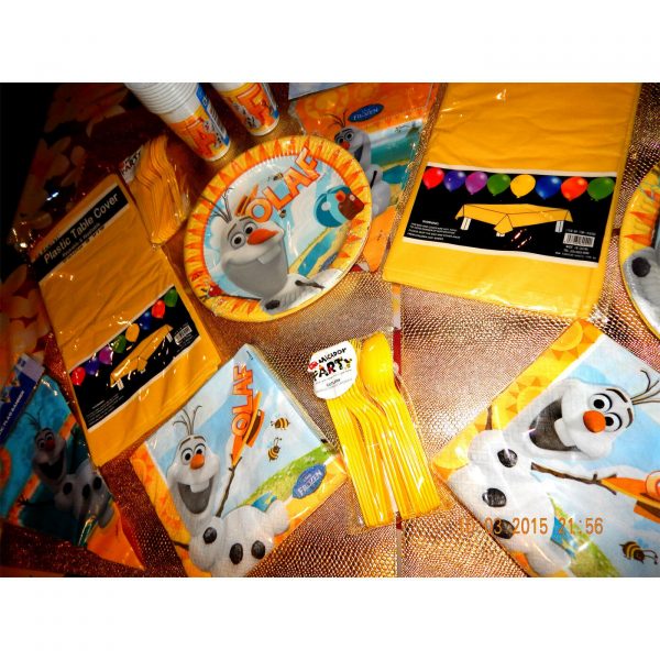 DISNEY FROZEN BIRTHDAY PARTY SUPPLIES BOYS OLAF BALLOON BUNTING 66 PC TABLEWARE - Image 3