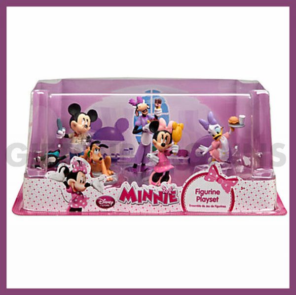 DISNEY STORE TOY MINNIE MICKY MOUSE 6 PC FIGURINE BIRTHDAY CAKE TOPPER PLAY SET - Image 3