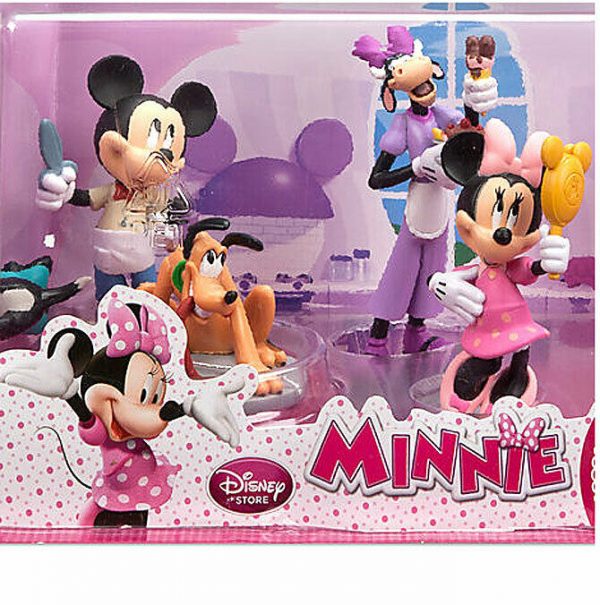 DISNEY STORE TOY MINNIE MICKY MOUSE 6 PC FIGURINE BIRTHDAY CAKE TOPPER PLAY SET - Image 5