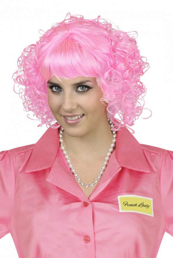 Frenchie Pink Ladies Costume Wig Beauty School Drop-out Grease 1950s 50s 60s