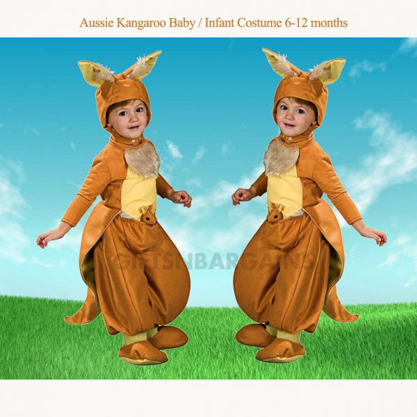 Kangaroo Costume Child Outback Australian Animal Joey Infant Baby Romper 6-12 m