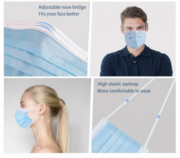Protect FACE MASK Disposable Medical 3 Layer Filter PPE 5 /10 /20  Pack Adult AU - Image 3