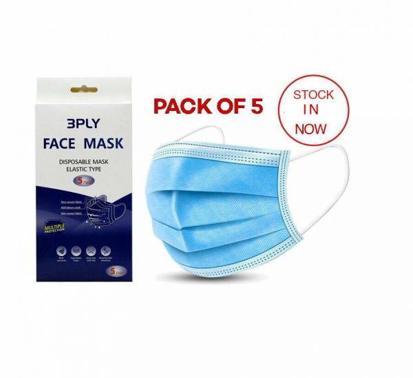Protect FACE MASK Disposable Medical 3 Layer Filter PPE 5 /10 /20  Pack Adult AU - Image 4