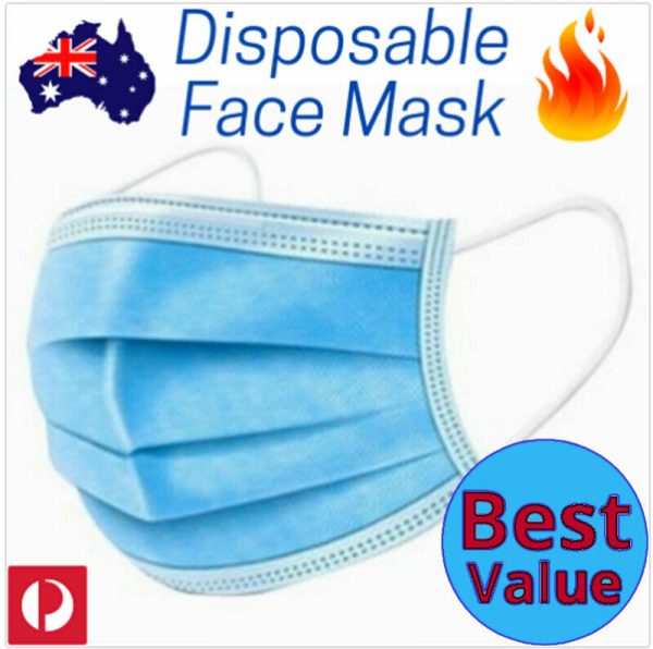 Protect FACE MASK Disposable Medical 3 Layer Filter PPE 5 /10 /20  Pack Adult AU