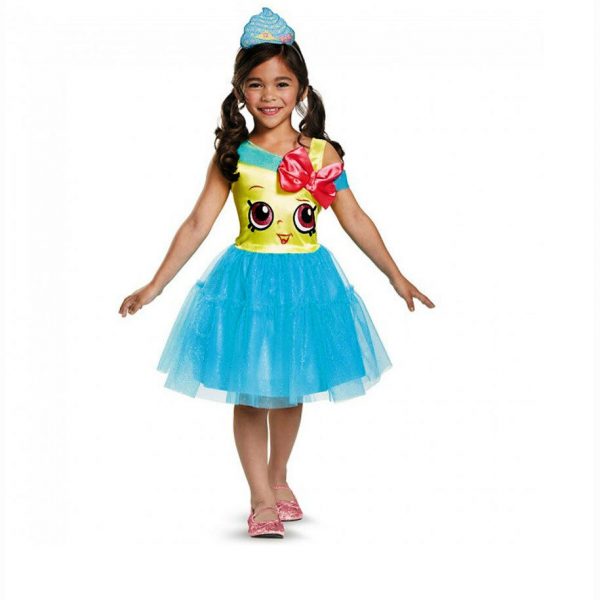 Shopkins Cupcake Queen Dress Classic Blue Girls Child Costume + Headband S / M - Image 3