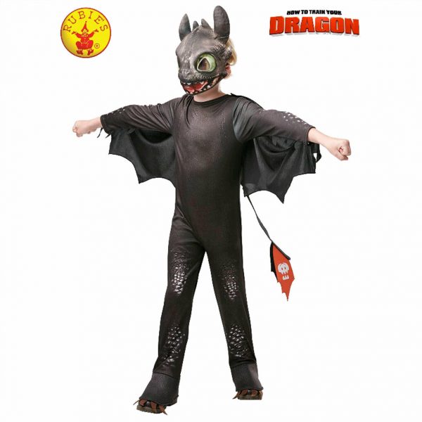 Toothless Night Fury How to train your dragon-3 Boys Movie Deluxe Costume M-L - Image 3