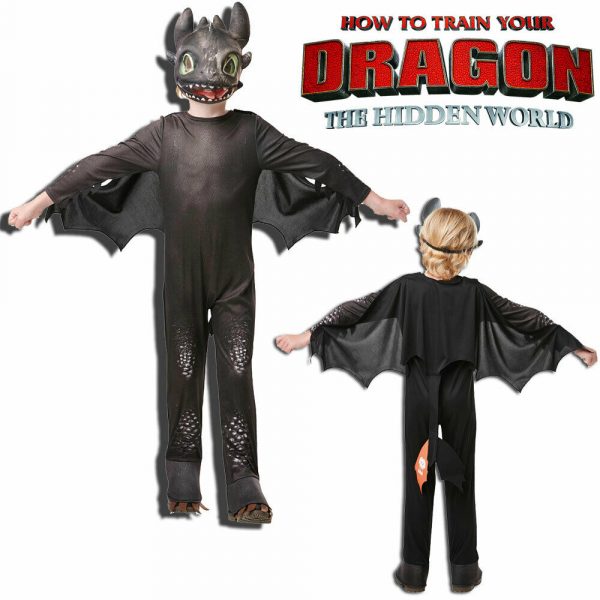 Toothless Night Fury How to train your dragon-3 Boys Movie Deluxe Costume M-L - Image 4