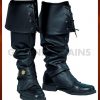 Boot Tops Pirate Costume Black Shoe Covers Adult Men Women Buccaneer - Image 4