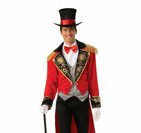 CIRCUS RINGMASTER MAN COSTUME ADULT GREATEST SHOWMAN FANCY DRESS MEN BOOK WEEK