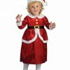 Child Costume Lil Mrs Santa Claus Girls Christmas Red Velvet Fancy Dress Hat 3-4