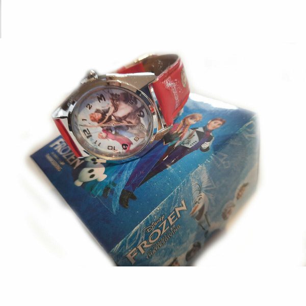 Children Kid Girl Frozen Anna Elsa Synthetic leather Wrist Watch Birthday Gift