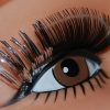 False Eyelashes Silver Black Holographic Mardi Gras Fancy Dress Costume Sparkle