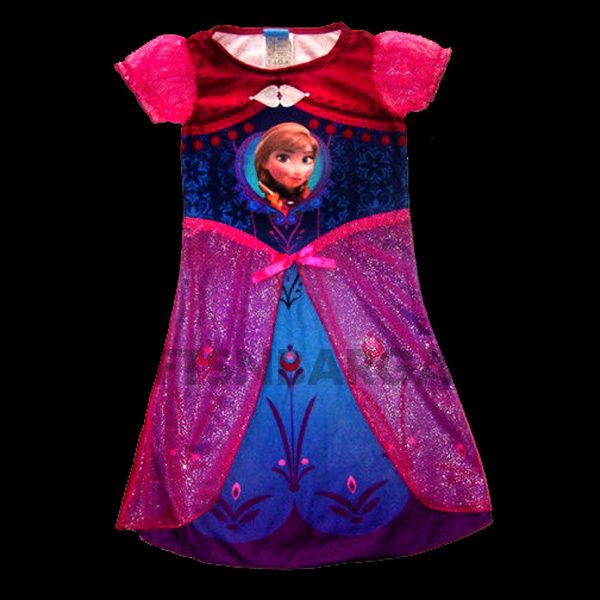 Frozen Elsa Anna Girls Night Dress Sleep Wear PJ Costume S-M-L, Oz Seller - Image 3