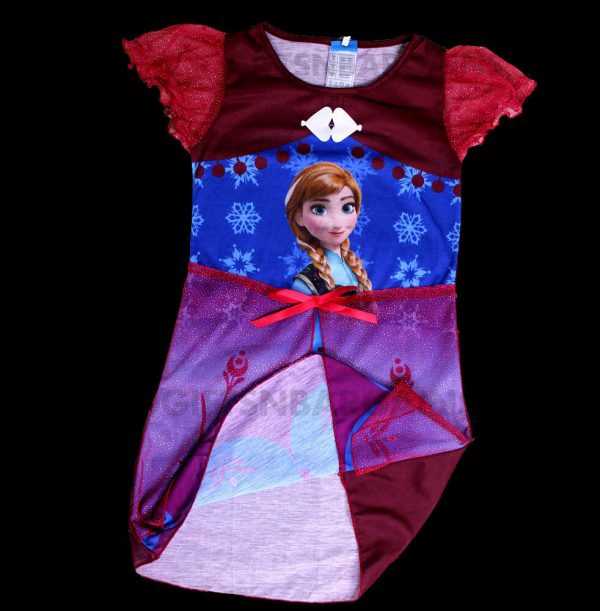 Frozen Elsa Anna Girls Night Dress Sleep Wear PJ Costume S-M-L, Oz Seller - Image 4