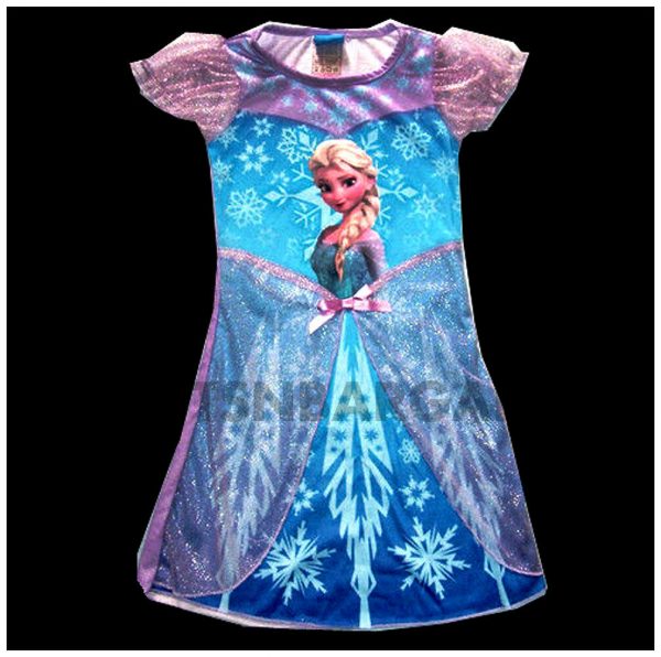 Frozen Elsa Anna Girls Night Dress Sleep Wear PJ Costume S-M-L, Oz Seller - Image 7