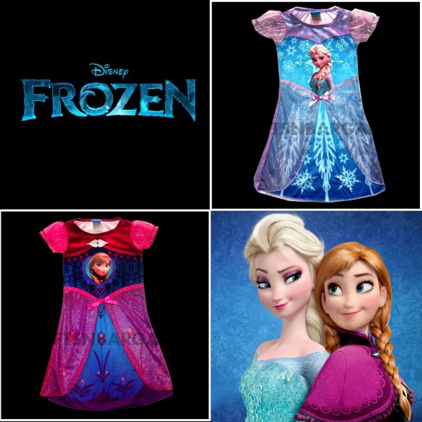 Frozen Elsa Anna Girls Night Dress Sleep Wear PJ Costume S-M-L, Oz Seller