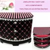 Mothers Gift Ladies Women Vanity Case Storage Drawer Cabinet BLACK Pink Hearts