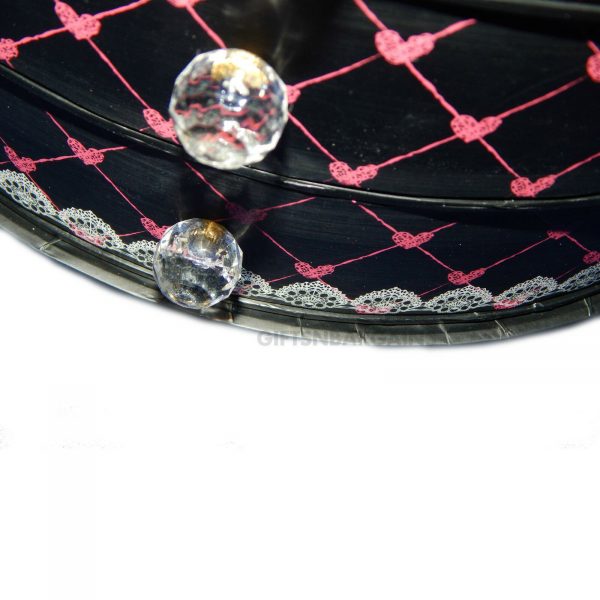 Mothers Gift Ladies Women Vanity Case Storage Drawer Cabinet BLACK Pink Hearts - Image 10