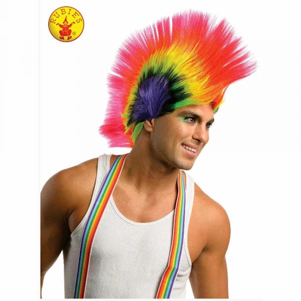 Rave Punk Wig Men Multi-coloured Gothic Cyberpunk Festival Hair Accessory Adult