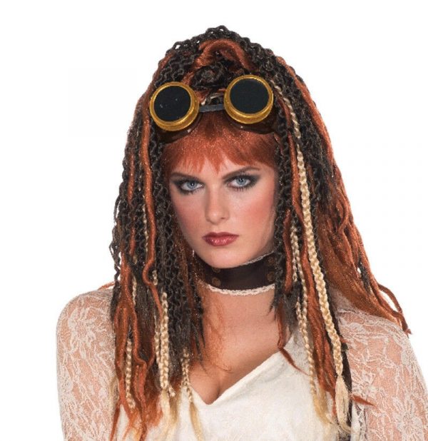 Steampunk Dreadlock Hair 3 Colour Havoc Dreads Women Wig Pirate Aviator Costume