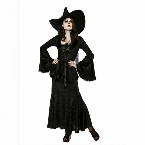 Witch Halloween Womens Costume Accessory Oversize Large Brim Hat Black w Tulle - Image 4