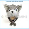 Adult Winter Beanie Hat Grey Fox Cap Plush Fleece Warm One Size Teenager
