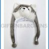 Adult Winter Beanie Hat Grey Fox Cap Plush Fleece Warm One Size Teenager - Image 3