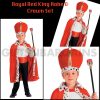 Boys Red Royal King Robe Costume Crown Cape Kids Book Week Medieval Renaissance