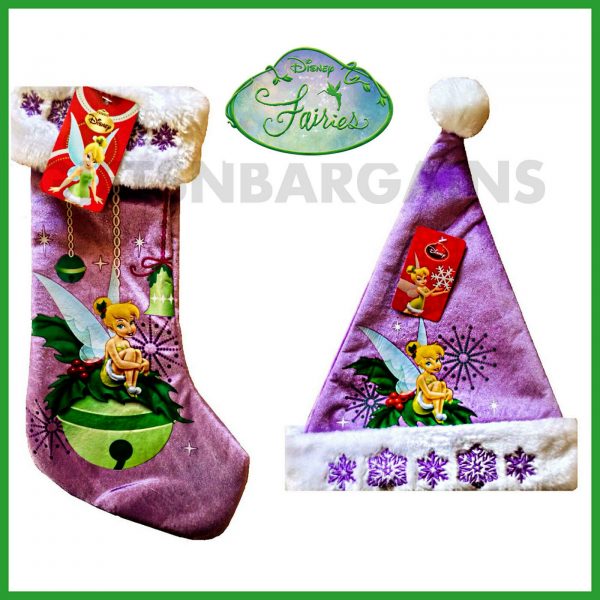 Disney Tinkerbell Hat 16″ Purple Velour Christmas Holiday Character Embroidery - Image 4