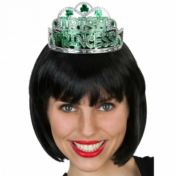 GREEN IRISH PRINCESS TIARA HAT ST PATRICKS DAY WOMEN GIRLS FUN COSTUME ACCESSORY