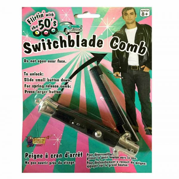 Grease 50s Switch Blade Knife Flick Comb Rock Roll Teddy Boy Costume Accessory