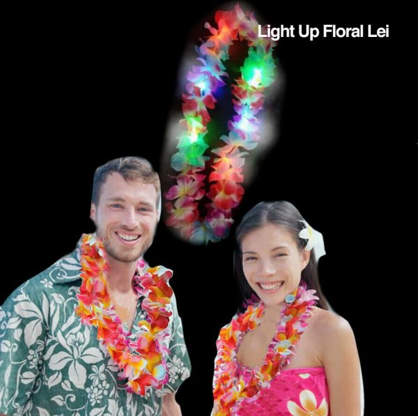 Hawaii Island Party LED Light-up colour Lei Luau Flashing Flower Garland Hula - Image 5